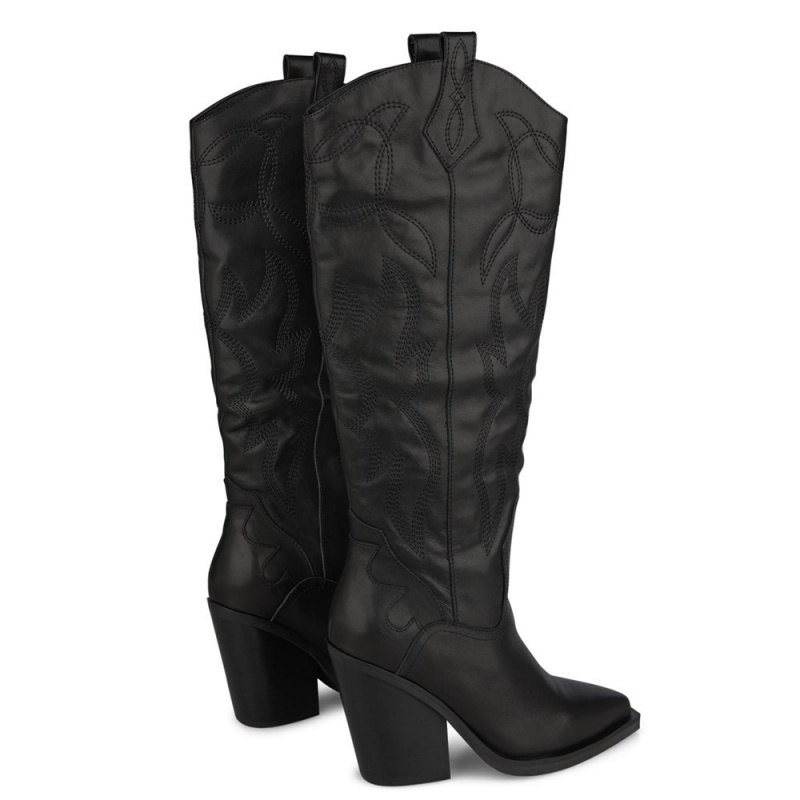 Bottes à Talons Alma En Pena Cowboy Style Boot Noir Femme | KOF-23995080